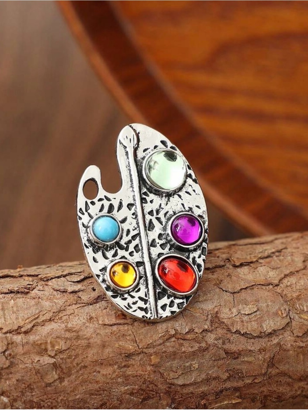 Vintage Painting Color Palette Ring - Picture 3 of 6